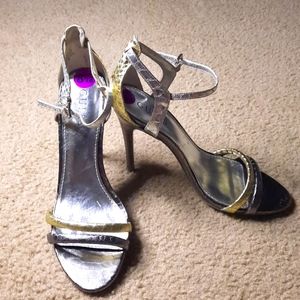 Guess gold and silver heels size 8.5